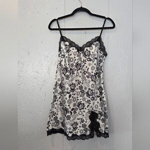 Victoria's Secret Black and White Lace Slip Dress Vintage